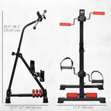 Pedal Exerciser, Hand Arm Knee and Leg Exercise Machine for Seniors, Height-Adjustable, with LCD Display and Foot Massage Roller - Afrofit GymStore