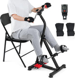 Pedal Exerciser, Hand Arm Knee and Leg Exercise Machine for Seniors, Height-Adjustable, with LCD Display and Foot Massage Roller - Afrofit GymStore