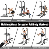 Power Tower Dip Station with Rack & Detachable Weight Bench - Afrofit GymStore