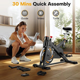 RIKSION Magnetic Resistance Stationary Bike for Home Whisper Quiet, Indoor Cycling Bike with Heavy Sturdy Frame, Adjustable Tension - Afrofit GymStore