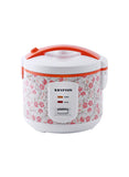 Krypton Electric Rice Cooker with Steamer, Non-Stick Surface, White & Pink