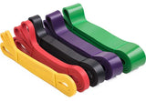 Premium Fitness Rubber Long Resistance Bands With Handles. Set of 4 Bands