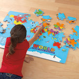Educational Insights World Eva Interlocking Foam Map Puzzle | 56pcs World Map