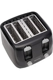 Krypton 4-Slice Bread Toaster Black Steel 6 Browning Levels - 2 Years Warranty