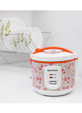 Krypton Electric Rice Cooker with Steamer, Non-Stick Surface, White & Pink