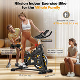 RIKSION Magnetic Resistance Stationary Bike for Home Whisper Quiet, Indoor Cycling Bike with Heavy Sturdy Frame, Adjustable Tension
