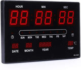Digital Clock Large Size Gym Hospital Mall High Brightness with Thermometer Date