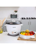 Krypton Rice Cooker with Steamer, Non-Stick Inner Pot, 1.8L, 700W, White/Grey/Black - 2 Years Warranty