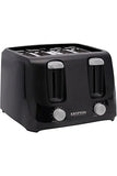 Krypton 4-Slice Bread Toaster Black Steel 6 Browning Levels - 2 Years Warranty