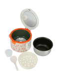 Krypton Electric Rice Cooker with Steamer, Non-Stick Surface, White & Pink