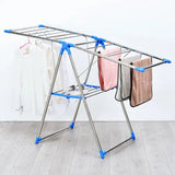 Stainless Steel Foldable Cloth Drying Rack ,Cloth Hanger Stand for Home, Movable Cloth Rack