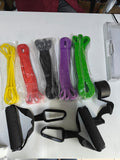 Premium Fitness Rubber Long Resistance Bands With Handles. Set of 4 Bands