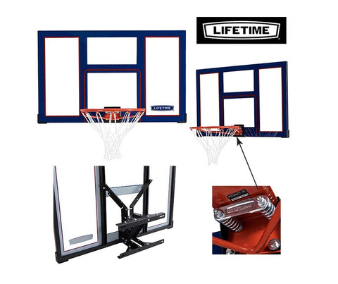 Lifetime Basketball Backboard + Rim + Net slam-it set 90718 48"