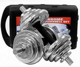 CHROME STAINLESS ADJUSTABLE 20KGS DUMBBELL SET WITH CARRY CASE