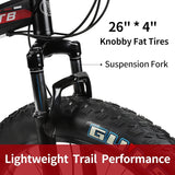 BNQMTB Folding Fat Tire, 26" High Carbon Steel Frame Mountain Bike