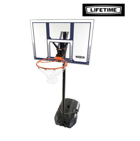 Lifetime Adjustable Basketball Stand Portable + Backboard + Rim + Net front court set 44"