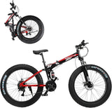 BNQMTB Folding Fat Tire, 26" High Carbon Steel Frame Mountain Bike