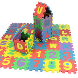 Mini Steps EVA Soft Foam Alphabet and Numbers - Kids Floor Puzzle Play Mat, Safe & Non-Toxic | 36pcs, 14 x 140.6cm