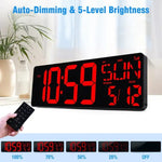Large Digital Gym Wall Clock with Remote Control.