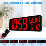Large Digital Gym Wall Clock with Remote Control.