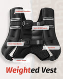 Weight Vest with Reflective Stripe for Strength Training, Running, Fitness, Muscle Building, Weight Loss, Weightlifting