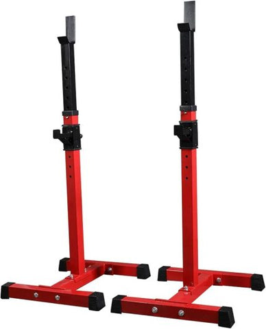 Power Adjustable Squat Rack Red