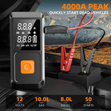 Digital Car Battery Jump Starter with Air Compressor, 4000A 12V Car Battery Jumper with 150PSI Inflator
