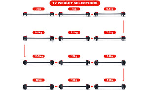 24KG ELEMENT SET Sectorized Adjustable Smart Barbell Dumbbell Kettlebell set