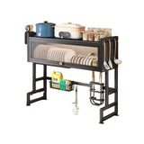 Single Layer Over-the-Sink Dish Drying Rack with Acrylic Glass Cover