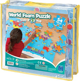 Educational Insights World Eva Interlocking Foam Map Puzzle | 56pcs World Map