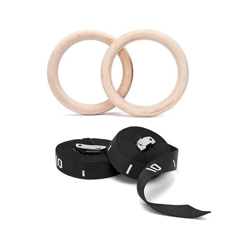 RS SPORT WOODEN GYMNASTIC CALISTHENICS RINGS KFit - Afrofit GymStore