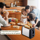 Sokany Pop Up Toaster 2-Slice Stainless Steel Bread Toaster with Adjustable Browning, Auto Pop-Up, Removable Crumb Tray - Afrofit GymStore
