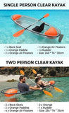 Transparent Kayak Ship Transparent Boat Rowing Boat | 1 or 2 Person Options - Afrofit GymStore