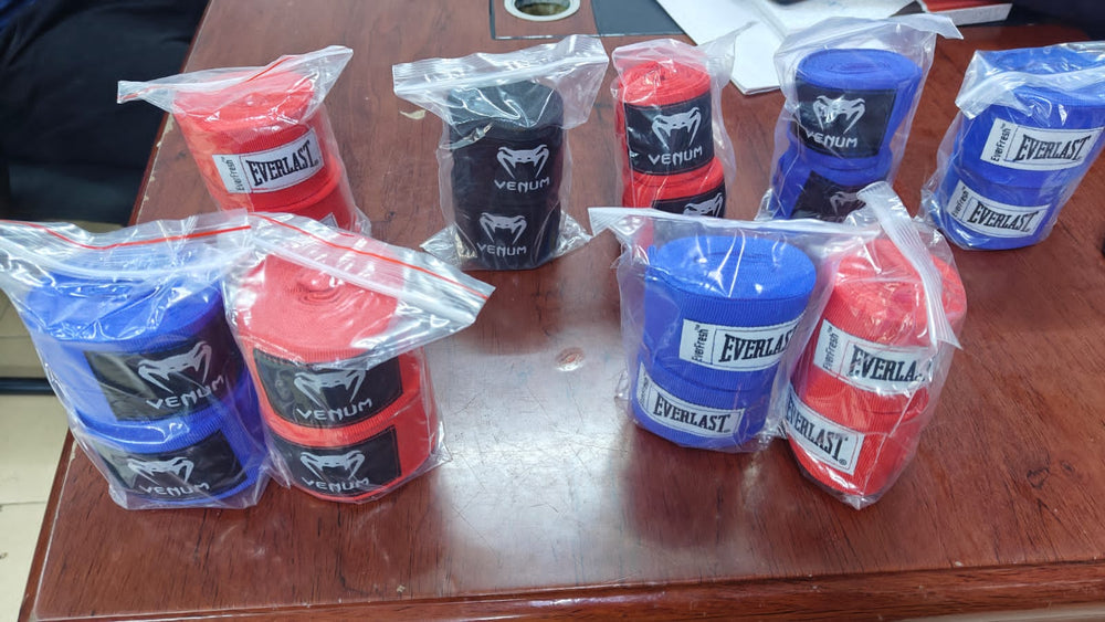 Venum Boxing Hand Wraps 5 Meters, Black, Blue or Red choice - Afrofit GymStore