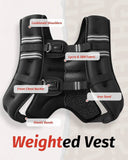 Weight Vest with Reflective Stripe for Strength Training, Running, Fitness, Muscle Building, Weight Loss, Weightlifting - Afrofit GymStore