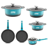 Winning Star Premium 10-Piece| Aluminum Alloy Soup Pots & Frying Pans Non-Stick Cookware Set - Afrofit GymStore