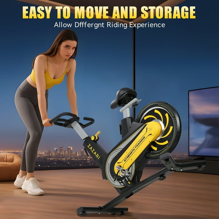 ZAZARI Indoor Cycling Bike with 7 - Level Resistance and Silent Belt Drive - Afrofit GymStore
