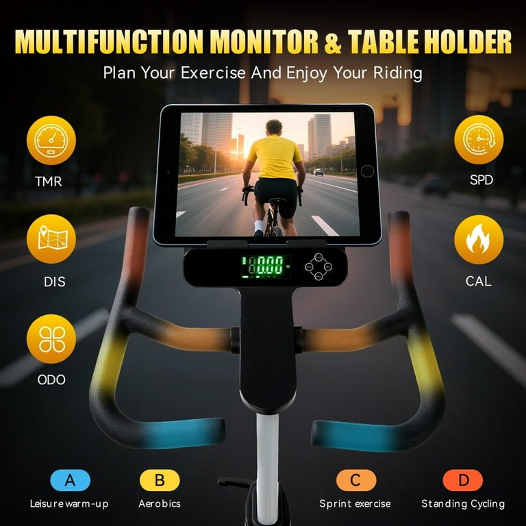 ZAZARI Indoor Cycling Bike with 7 - Level Resistance and Silent Belt Drive - Afrofit GymStore