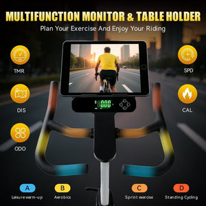 ZAZARI Indoor Cycling Bike with 7 - Level Resistance and Silent Belt Drive - Afrofit GymStore