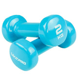 2KG STUDIO VINYL DUMBBELL COLOURED SET PAIR LIVEPRO - Afrofit GymStore