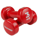 3KG STUDIO VINYL DUMBBELL COLOURED SET PAIR LIVEPRO - Afrofit GymStore