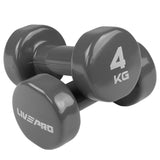 4KG STUDIO VINYL DUMBBELL COLOURED SET PAIR LIVEPRO - Afrofit GymStore