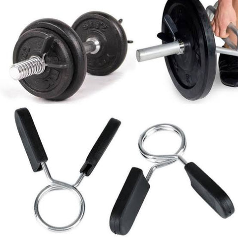 DUMBBELL BARBEL SPRING LOCKS PAIRS STANDARD SIZE 25MM WEIGHTBAR - Afrofit GymStore