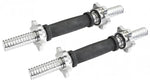 RUBBER COATED THREADED DUMBELL BAR PAIRS WITH RING COLLARS