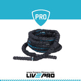 LIVEPRO HEAVY DUTY COVER ENHANCED BATTLE ROPE 12.5KG 1.5"x 50FT - Afrofit GymStore