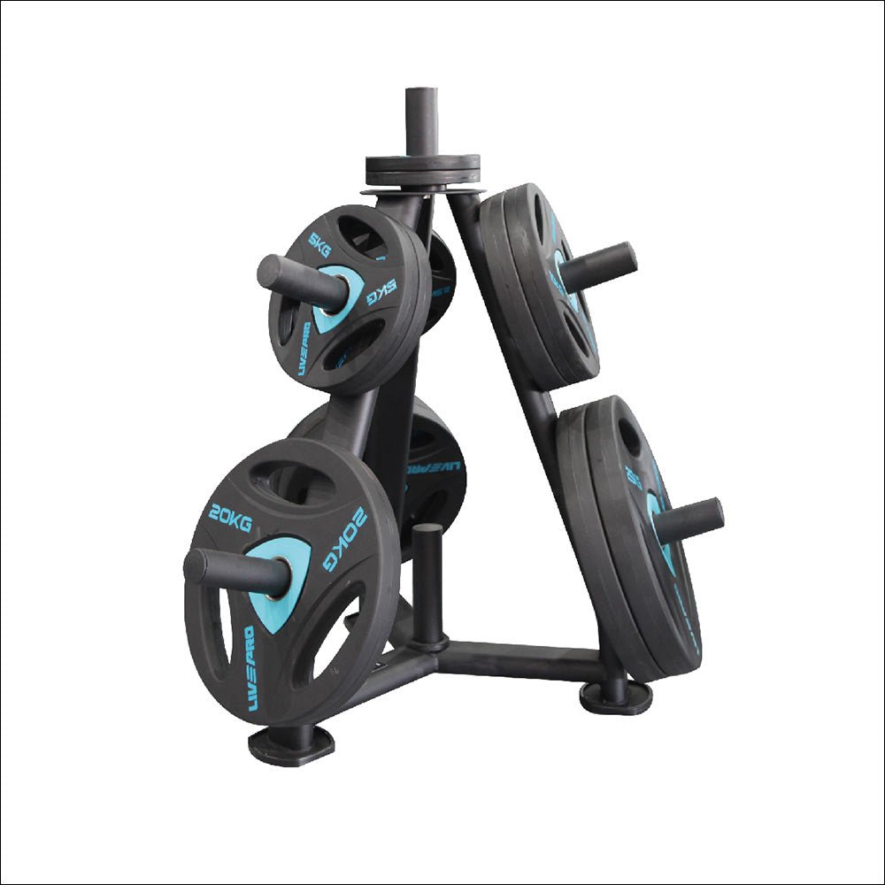 LIVEPRO OLYMPIC BARBELL PLATE WEIGHT TREE WITH 340KG PLATES - Afrofit GymStore
