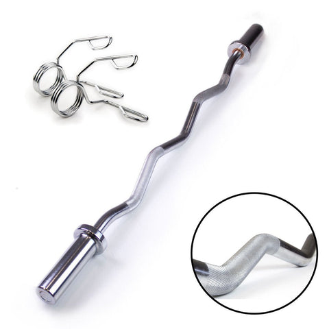 OLYMPIC WEIGHTLIFTING 1.2M EZ CURL BARBELL BAR WITH CLIPS WEIGHTBAR - Afrofit GymStore