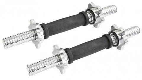 RUBBER COATED THREADED DUMBELL BAR PAIRS WITH RING COLLARS WEIGHTBAR - Afrofit GymStore